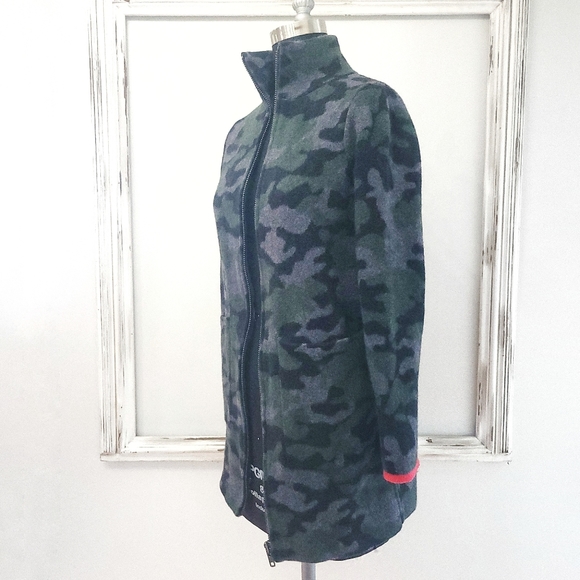 Anthropologie Feild Flower Camouflage Wool Sweater Coat - Picture 6 of 15